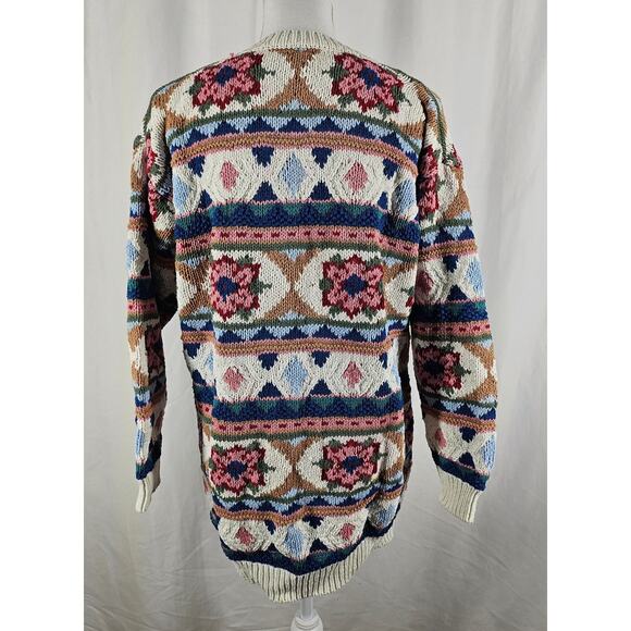 PYKE LTD VINTAGE PATTERNED KNIT CARDIGAN – STYLE 3346 – SIZE L – RAMIE / COTTON - Picture 6 of 13